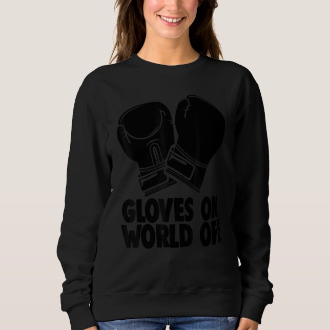 Camiseta Glove On World Off   Women Boxing Sports Love (Frente)