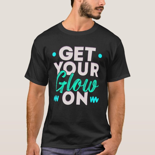 Camiseta Glow Party 80S 90S Retro Theme Birthday (Frente)