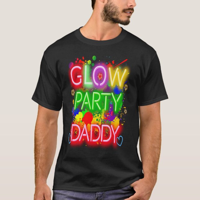 Camiseta Glow Party Squad Daddy Paint Splatter Glow Party M (Frente)