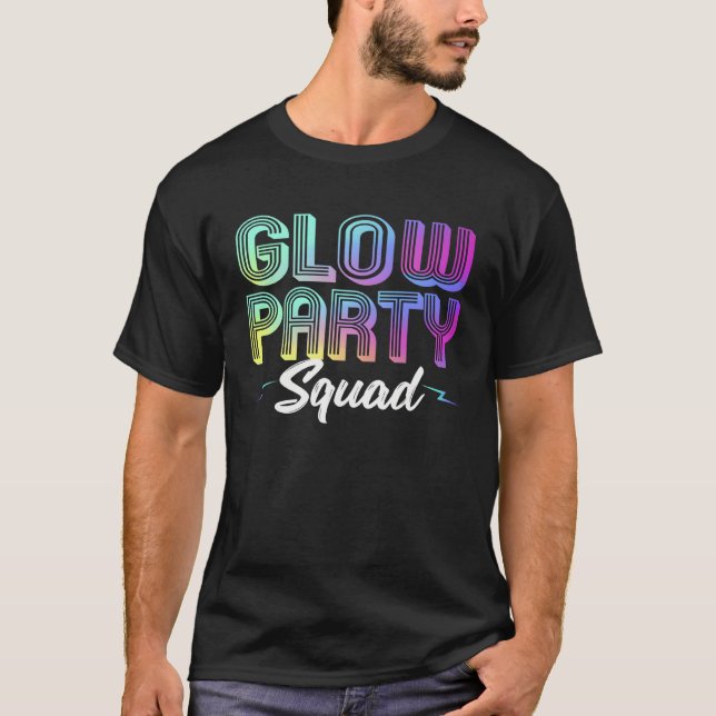 Camiseta Glow Party Squad Lights Party  Cute Party (Frente)