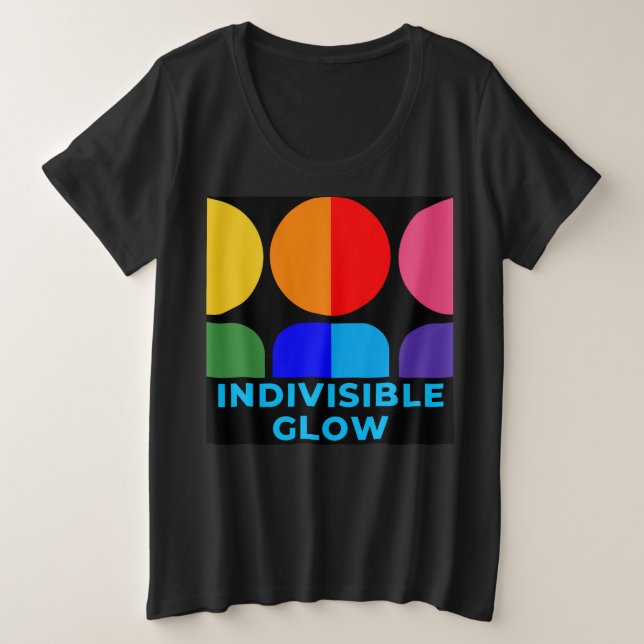 Camiseta GLOW PRIDE PLUS indivisível (Frente do Design)