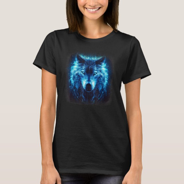 Camiseta Glowing Animal Wolf Face (Frente)