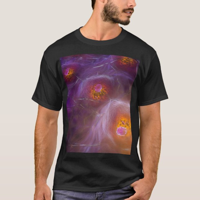 Camiseta Glowing Cellular Network Abstract Art (Frente)