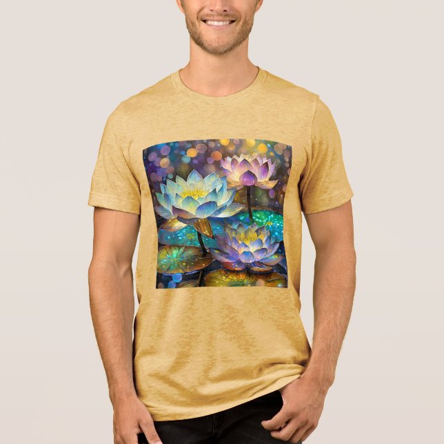 Camiseta Glowing Lotus Flowers Trio (Frente)
