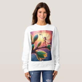 Camiseta Glowing sunrise background with winged creature