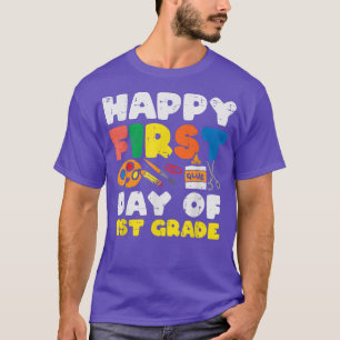 Camiseta Glue Happy Primeiro Dia De Garota Da Escola Da Sér