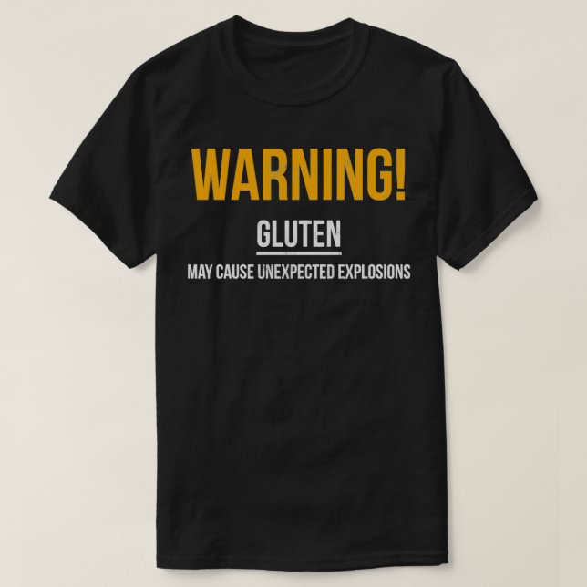 Camiseta Gluten Explosões Engraçados Homens Grátis Gluten D (Frente do Design)