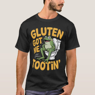 Camiseta Glúten Me Fez Toletinar Sapo Engraçado Humor Sem G