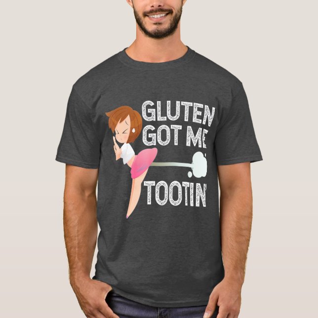Camiseta GLUTEN ME PEGOU A TOOTIN Gluten Diet Gassy (Frente)