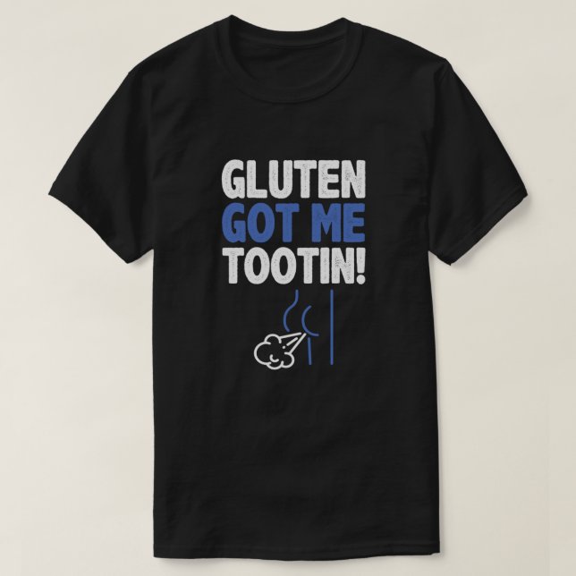 Camiseta Gluten Tootin Funny Gluten Free Piada Glute (Frente do Design)