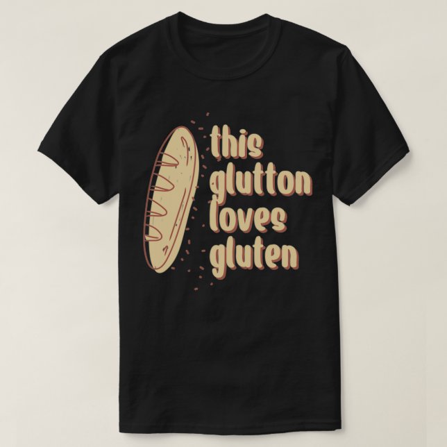 Camiseta Glutton ama Gluten 4 (Frente do Design)