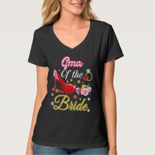 Camiseta Gma Da Noiva Feliz Casamento Calçado Rosa Flor