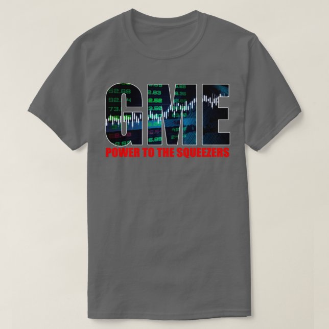 Camiseta GME Power to The Squeezers (Energia GME Para Os Co (Frente do Design)