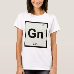 Camiseta Gn - Símbolo da Tabela Periódica da Química do Gin