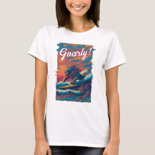 Camiseta Gnarly! Surfer de Leão, Personalizado