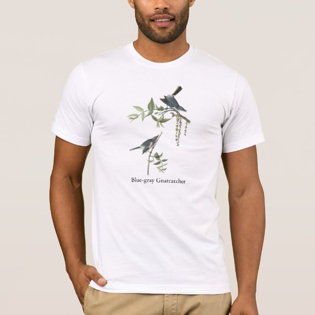 Camiseta Gnatcatcher das Azul-cinzas, John Audubon (Frente)