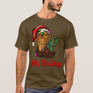 Camiseta GNmM Merry Xmas Natal Cactus Santa Hat Ocidental
