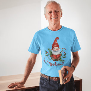 Camiseta Gnoma de Aquarela Lendo Presente Festivo para Book