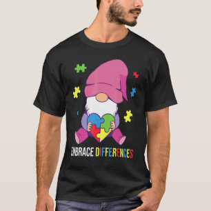 Camiseta Gnome Abrace Diferenças Conscientização do Autismo