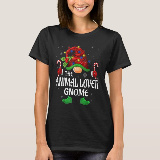 Camiseta Gnome Animal Buffalo Red Matching Family Christma (Frente)