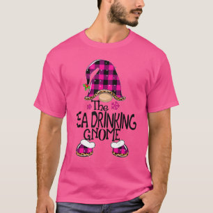 Camiseta Gnome Beber Chá Xadrez de Búfalo Família Correspon