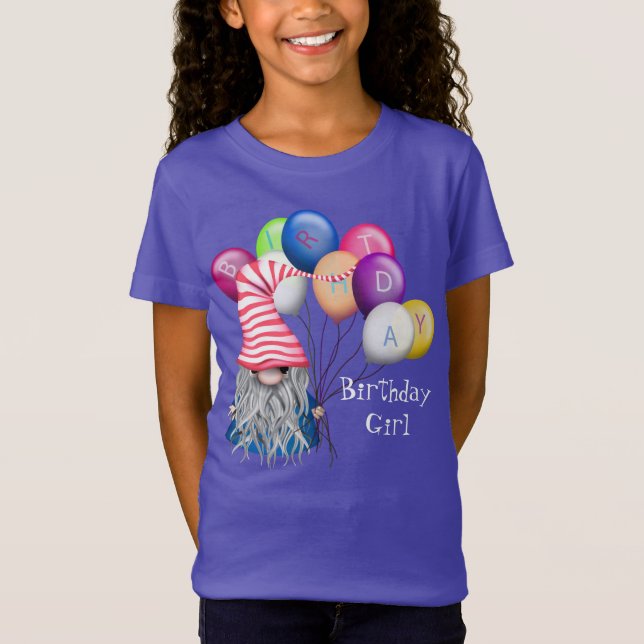 Camiseta Gnome Birthday Girl (Frente)