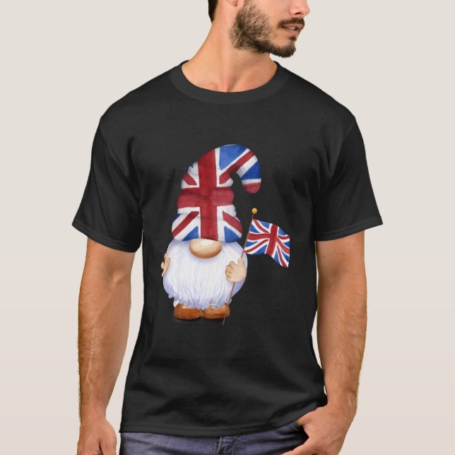 Camiseta Gnome British Flag King Charles Coronation (Frente)