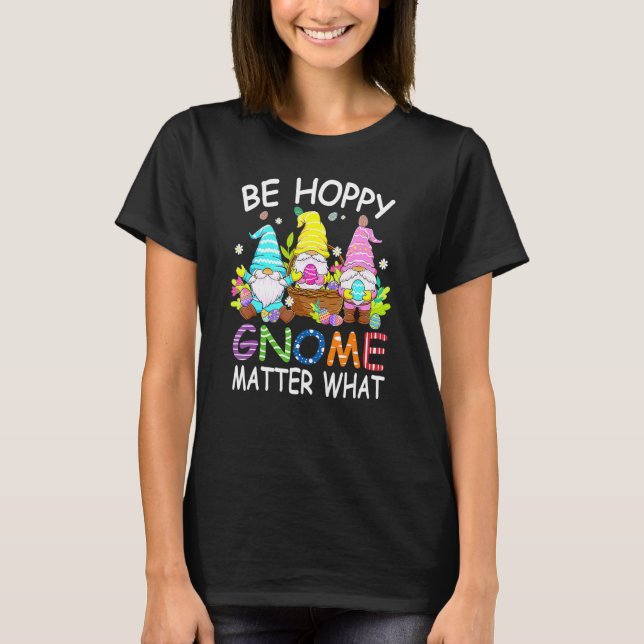 Camiseta Gnome Bunny Pastel Primavera Hunt Eggs Coelho Feli (Frente)