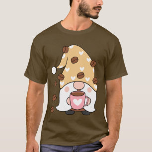 Camiseta Gnome Café Lover Café Bean Boné com Corações