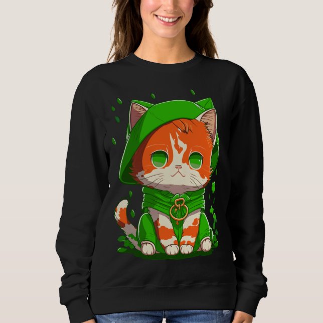 Camiseta Gnome Cat St Patricks Day Kids Toddler Girl Boy  2 (Frente)