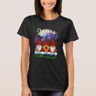 Camiseta Gnome Christmas Faith Love Hope Christian Jesus Ch