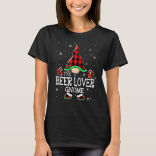Camiseta Gnome da Cerveja Xadrez de Búfalo Família Correspo