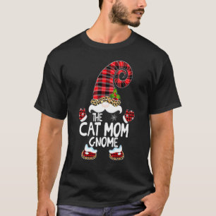 Camiseta Gnome da Mamãe de Gato Plaid de Buffalo Família Co