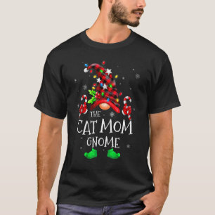 Camiseta Gnome da Mamãe de Gato Plaid de Buffalo Família Co