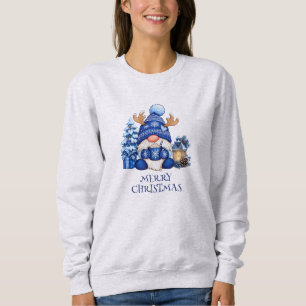 Camiseta Gnome de Natal Azul Aconchegante de Cacau Quente F