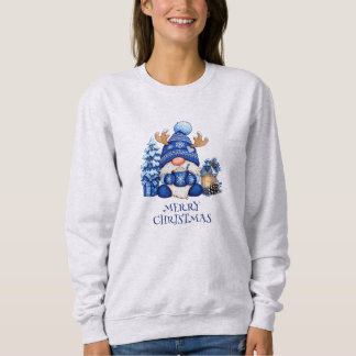 Camiseta Gnome de Natal Azul Aconchegante de Cacau Quente F