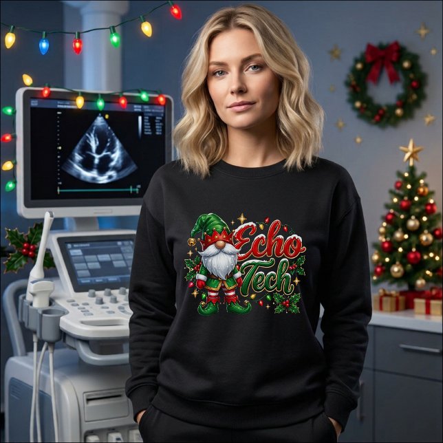 Camiseta Gnome de Natal Echo Tech (Echo Tech Christmas Gnome graphic sweatshirt)