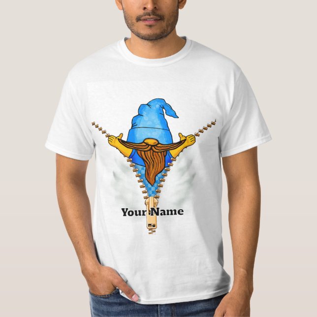 Camiseta Gnome de Zíper Falso (Frente)