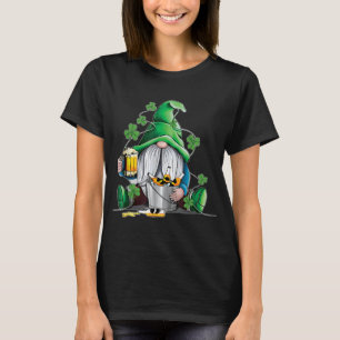 Camiseta Gnome Drink Beer Lucky Shamrock Gnoma Rua Pat