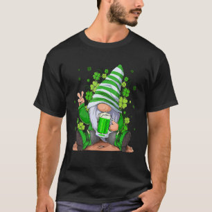 Camiseta Gnome Drink Beer Lucky Shamrock Gnoma Rua Pat