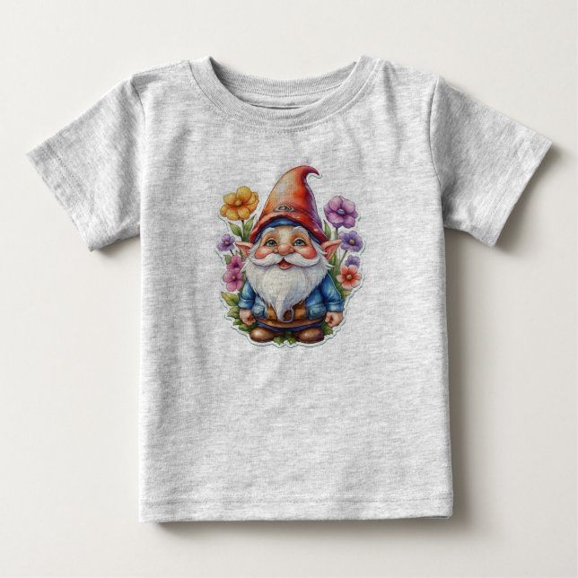 Camiseta Gnome E Flores 1 (Frente)