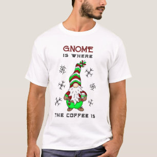 Camiseta Gnome é onde está o café Festa de Natal