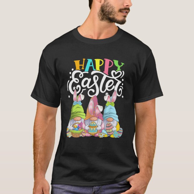 Camiseta Gnome Easter Hug Egg Bunny Gnome Spring Gnomies Ha (Frente)