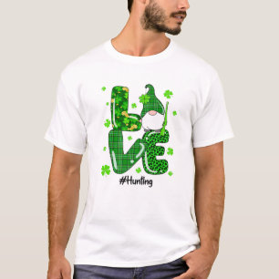 Camiseta Gnome engraçado de caça xadrez irlandês verde Leop