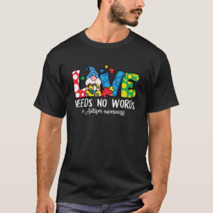 Camiseta Gnome Love Não Precisa De Palavras Autismo Consciê