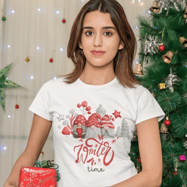 Camiseta Gnome Lovers Unite: Cinzas Ilustradas de Natal (Criador carregado)