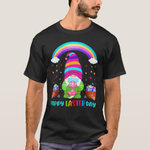 Camiseta Gnome Máscara Dia do Felz pascoa Arco-Íris Ovo Col