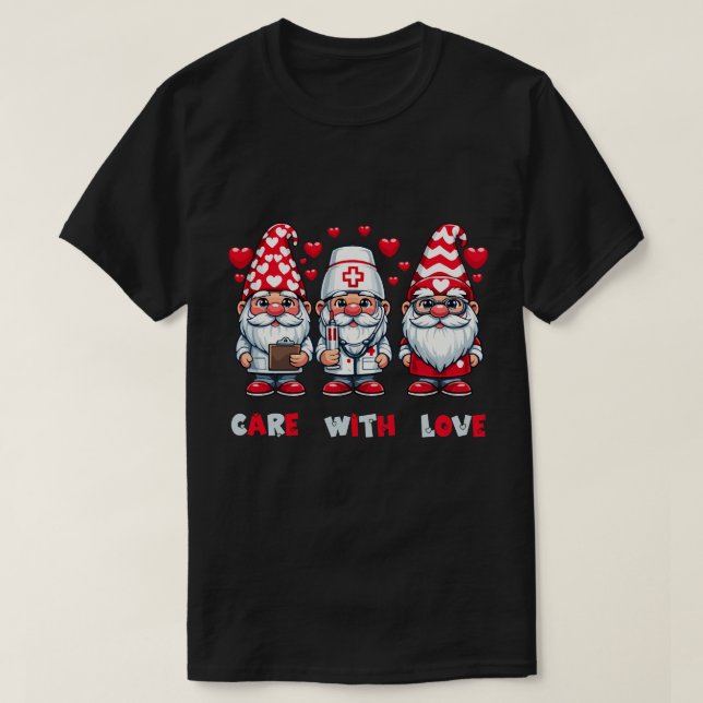 Camiseta Gnome Medical Trio: Care with Love (Frente do Design)