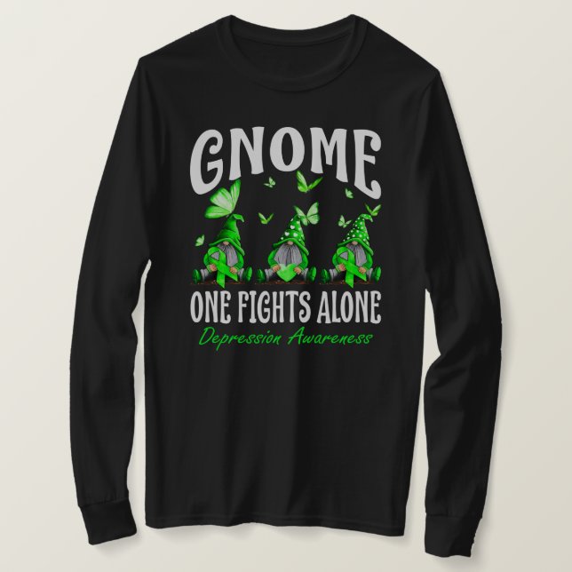 Camiseta Gnome One combate sozinho a depressão (Frente do Design)