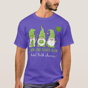Camiseta Gnome One luta sozinho com a saúde mental verde da